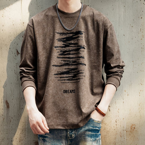 Modern Texture Graphic Long T-shirt P1790