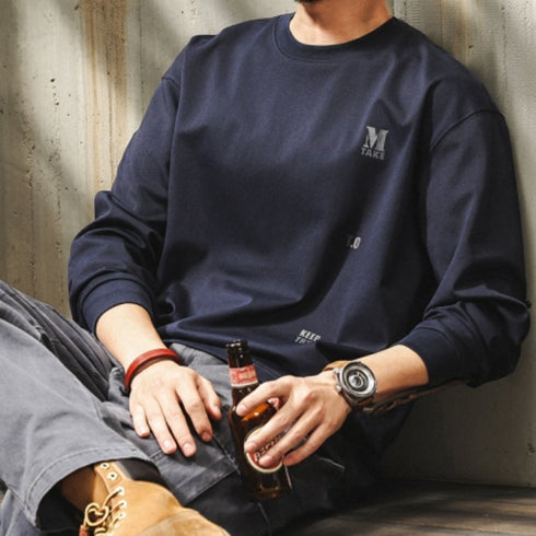 Small Letter Art Message Long Sleeve T-Shirt P1358