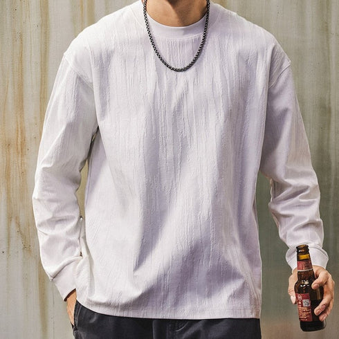 Natural Uneven Long Sleeve T-shirt P1949