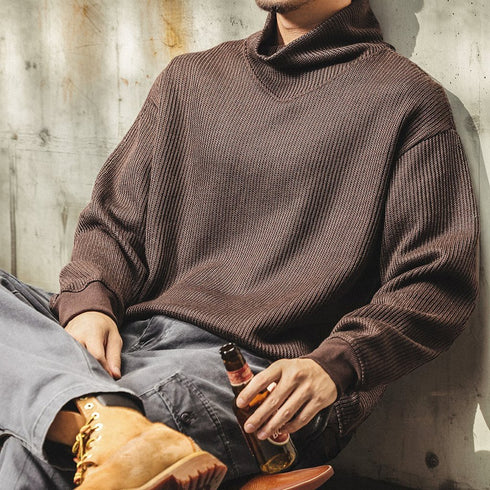 Waffle Touch Relax Long Sleeve Pullover P1858