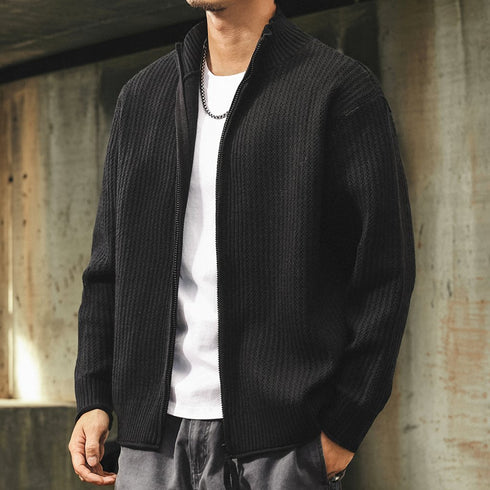 Relaxed Zip-Up Rib Knit P1835