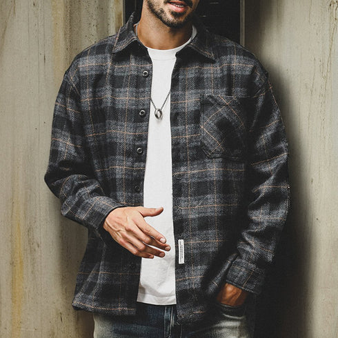 Casual Check Layered Shirt P1673