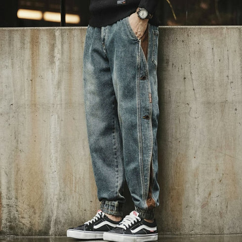 Side Line Denim Jogger Pants P1330