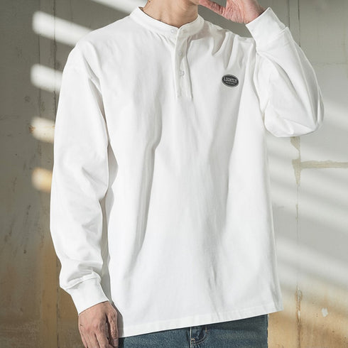 Logo Patch Henley Shirt P1739