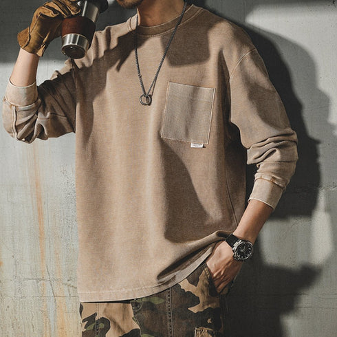 Natural Taste Wide Pocket Long Sleeve T-Shirt P1753