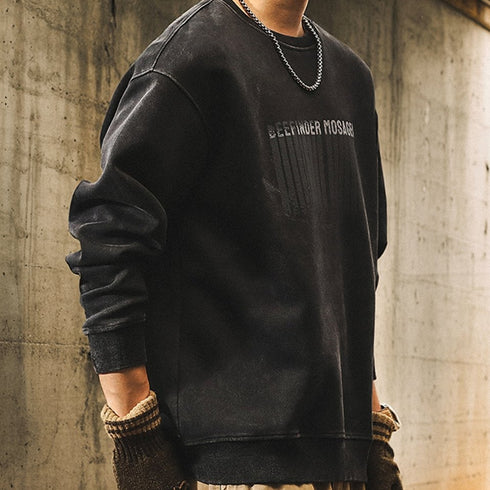 Vintage Font Print Sweat P1597