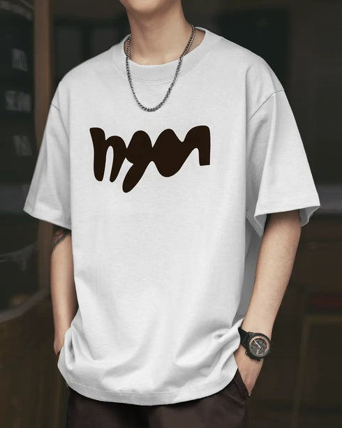 【OUTLET/即納】アブストラクトロゴワイドシルエット半袖Tシャツ P1371