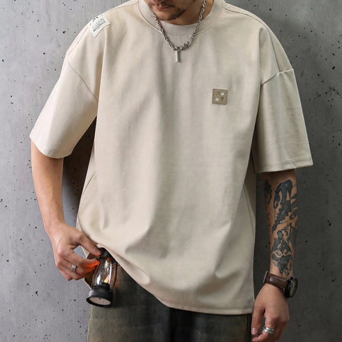 ショルダーラベルチェストパッチ半袖Tシャツ P2181