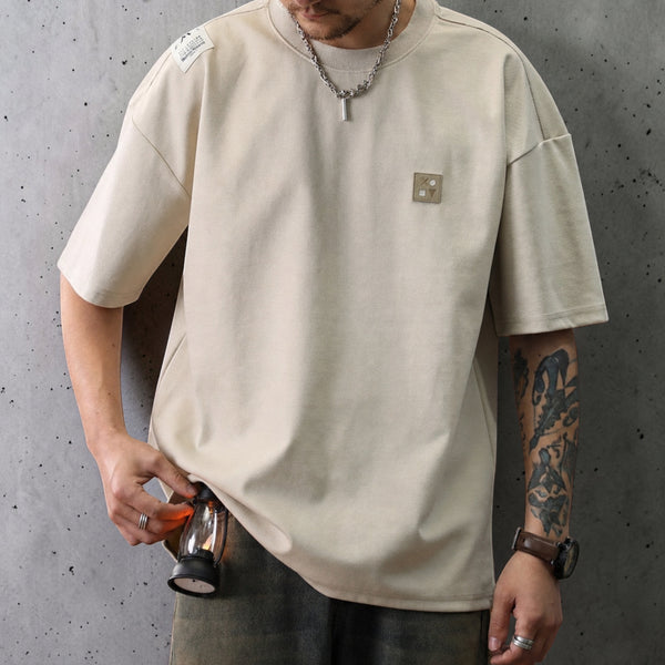 ショルダーラベルチェストパッチ半袖Tシャツ P2181