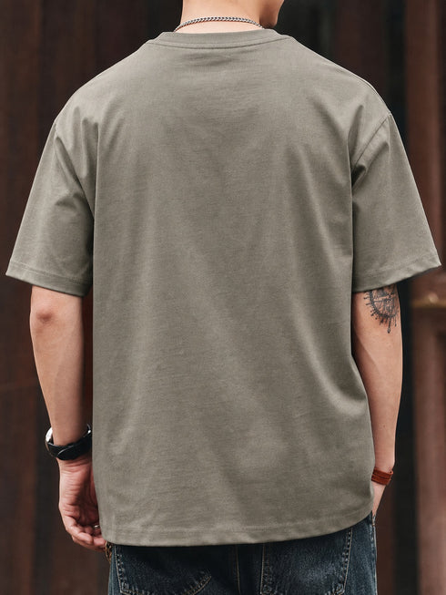 アシンメトリーブロックラインアクセント半袖Tシャツ P1398