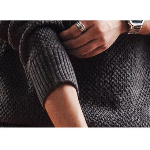 Waffle Texture Henley Neck Knit P1912