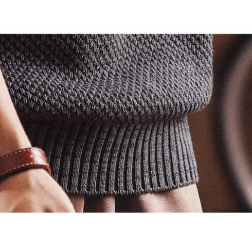 Waffle Texture Henley Neck Knit P1912