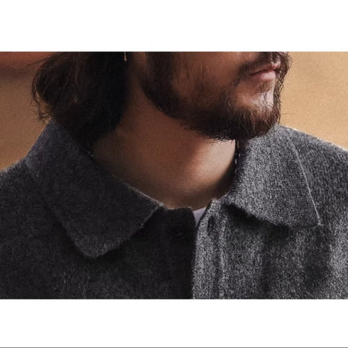 Work Taste Polo Collar Long Knit P1917