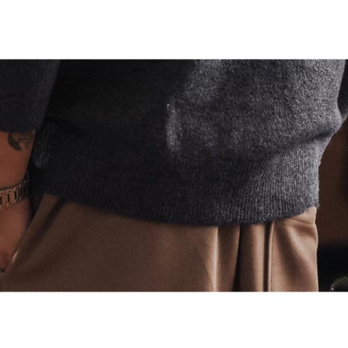 Work Taste Polo Collar Long Knit P1917