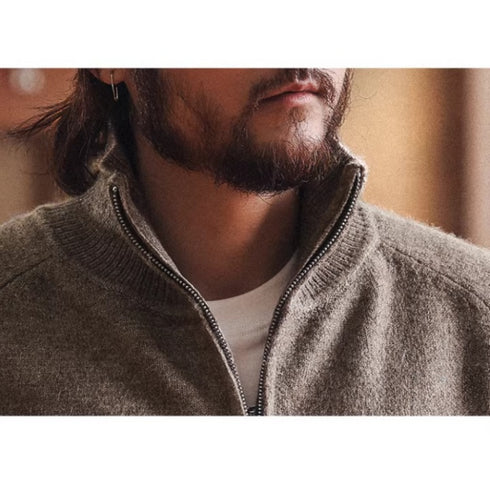 Melange Tone Half Zip Long Knit P1918