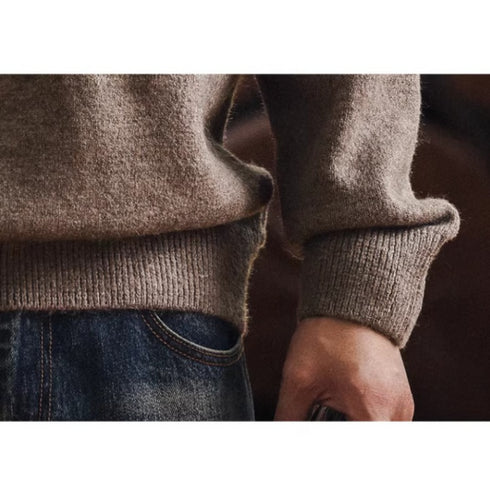 Melange Tone Half Zip Long Knit P1918