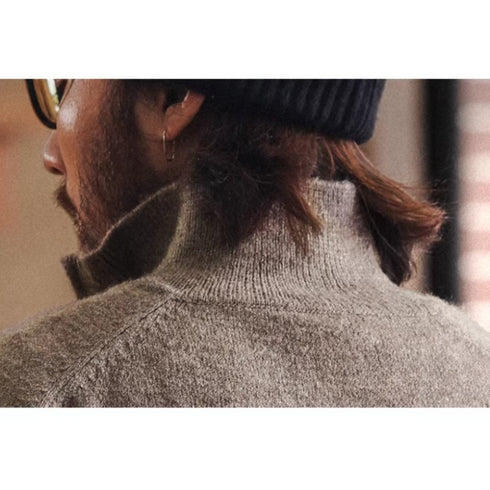 Melange Tone Half Zip Long Knit P1918