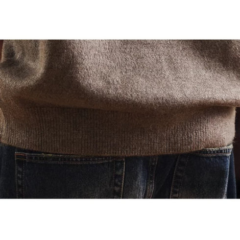 Melange Tone Half Zip Long Knit P1918