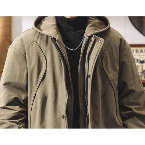 Military Touch Hooded Down Jacket P1897