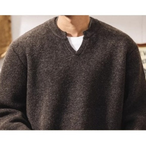 Classic Fit Key Neck Long Knit P1915