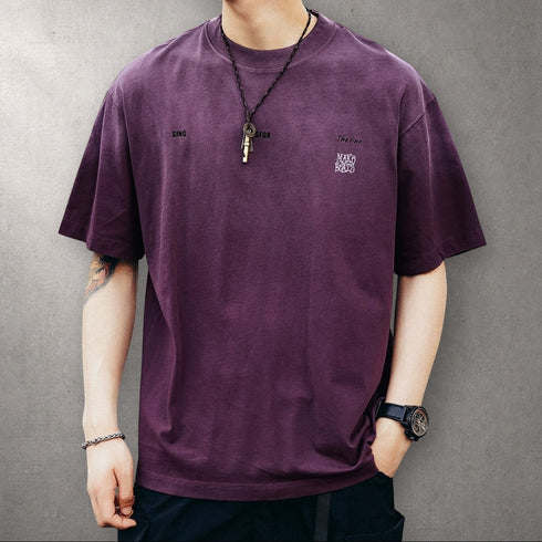 タイポグラフィポイントミニマル半袖Tシャツ P1342