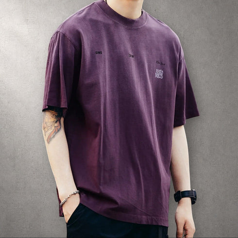 タイポグラフィポイントミニマル半袖Tシャツ P1342