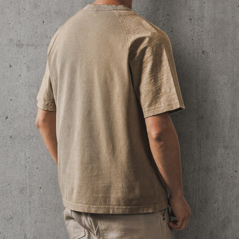 ウォッシュドヘンリーネック半袖Tシャツ P2122
