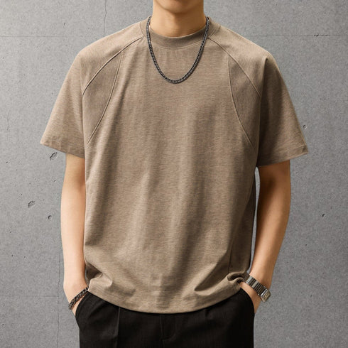 カットラインデザインリラックス半袖Tシャツ P2126