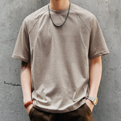 カットラインデザインリラックス半袖Tシャツ P2126