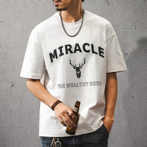 グラフィックプリント半袖Tシャツ P2143