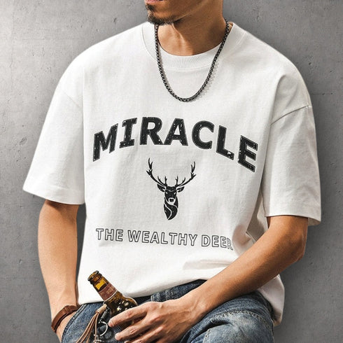 グラフィックプリント半袖Tシャツ P2143