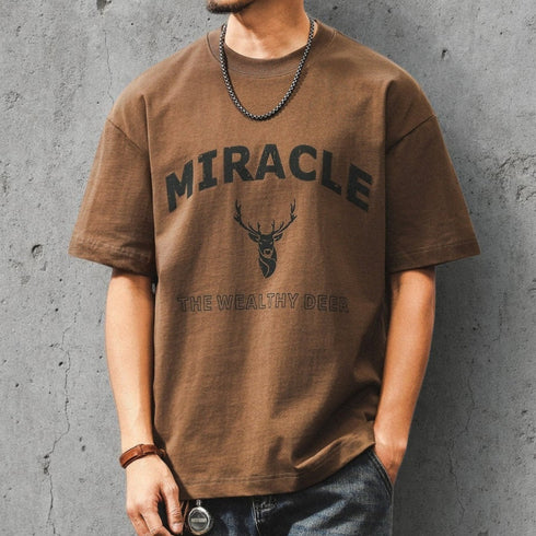 グラフィックプリント半袖Tシャツ P2143