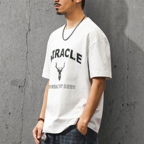 グラフィックプリント半袖Tシャツ P2143