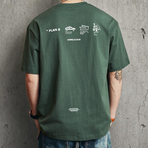 クルーネックグラフィック半袖Tシャツ P2129