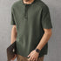 カットオフカラーワッフル半袖Tシャツ P2156