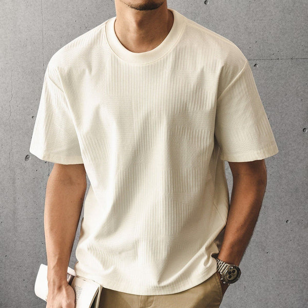 クルーネックテクスチャード半袖Tシャツ P2160