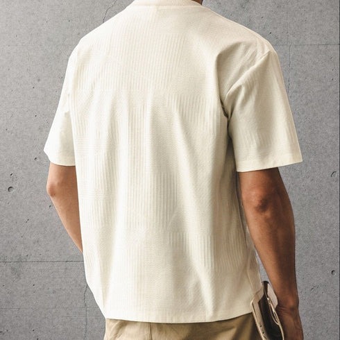 クルーネックテクスチャード半袖Tシャツ P2160