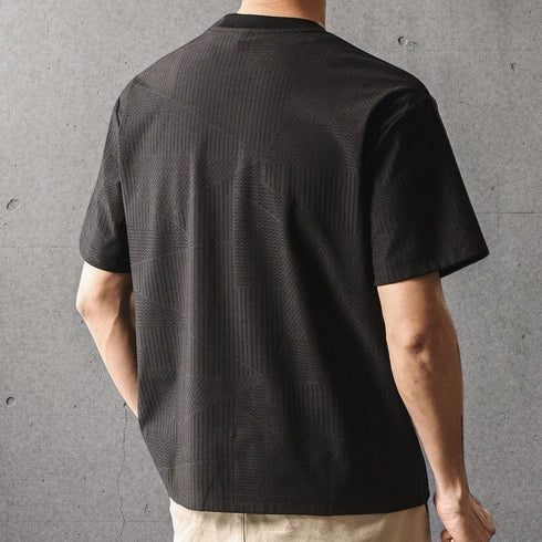 クルーネックテクスチャード半袖Tシャツ P2160