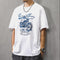グラフィックプリントクルーネック半袖Tシャツ P2116