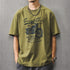 グラフィックプリントクルーネック半袖Tシャツ P2116