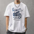 グラフィックプリントクルーネック半袖Tシャツ P2116