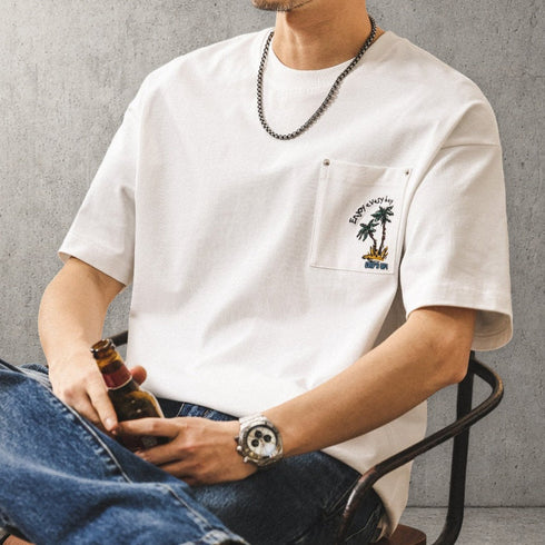 サーフモチーフポケット半袖Tシャツ P2171