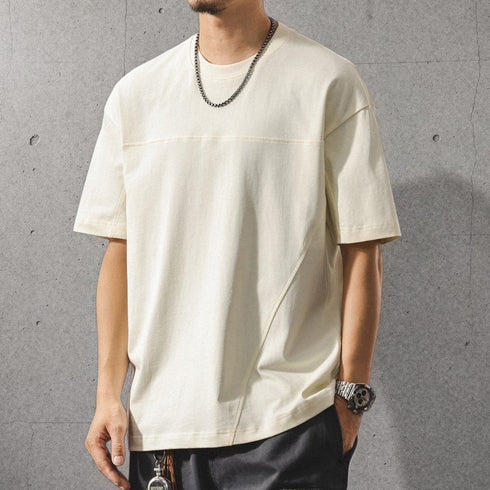 アシンメトリーヘムルーズフィット半袖Tシャツ P2172