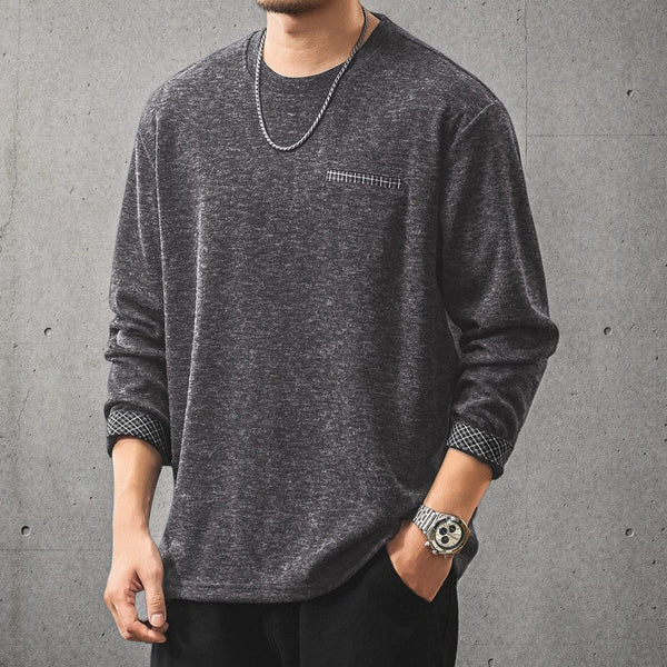 マルクチェックロールアップ長袖Tシャツ P2281