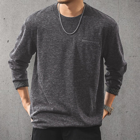 マルクチェックロールアップ長袖Tシャツ P2281