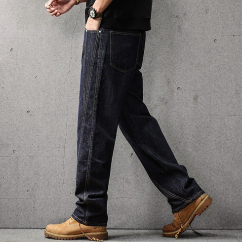 コントラストステッチストレートデニムパンツ P2277
