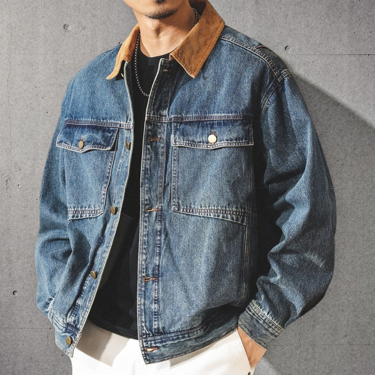 ボックスシルエットフラップポケットデニムジャケット P2209 – PEAK