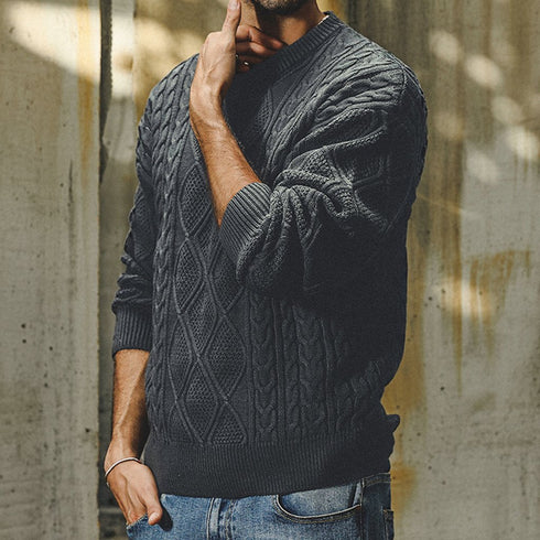 【OUTLET】シンプルクラフトリラックスニットセーター P1657