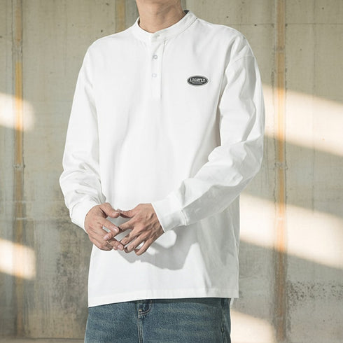 Logo Patch Henley Shirt P1739