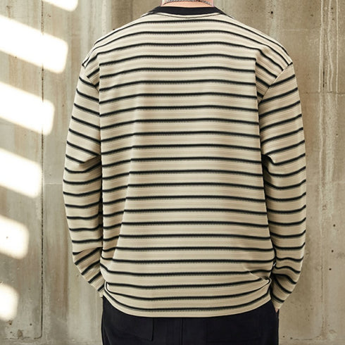 Border Crew Neck Long Tee P1686